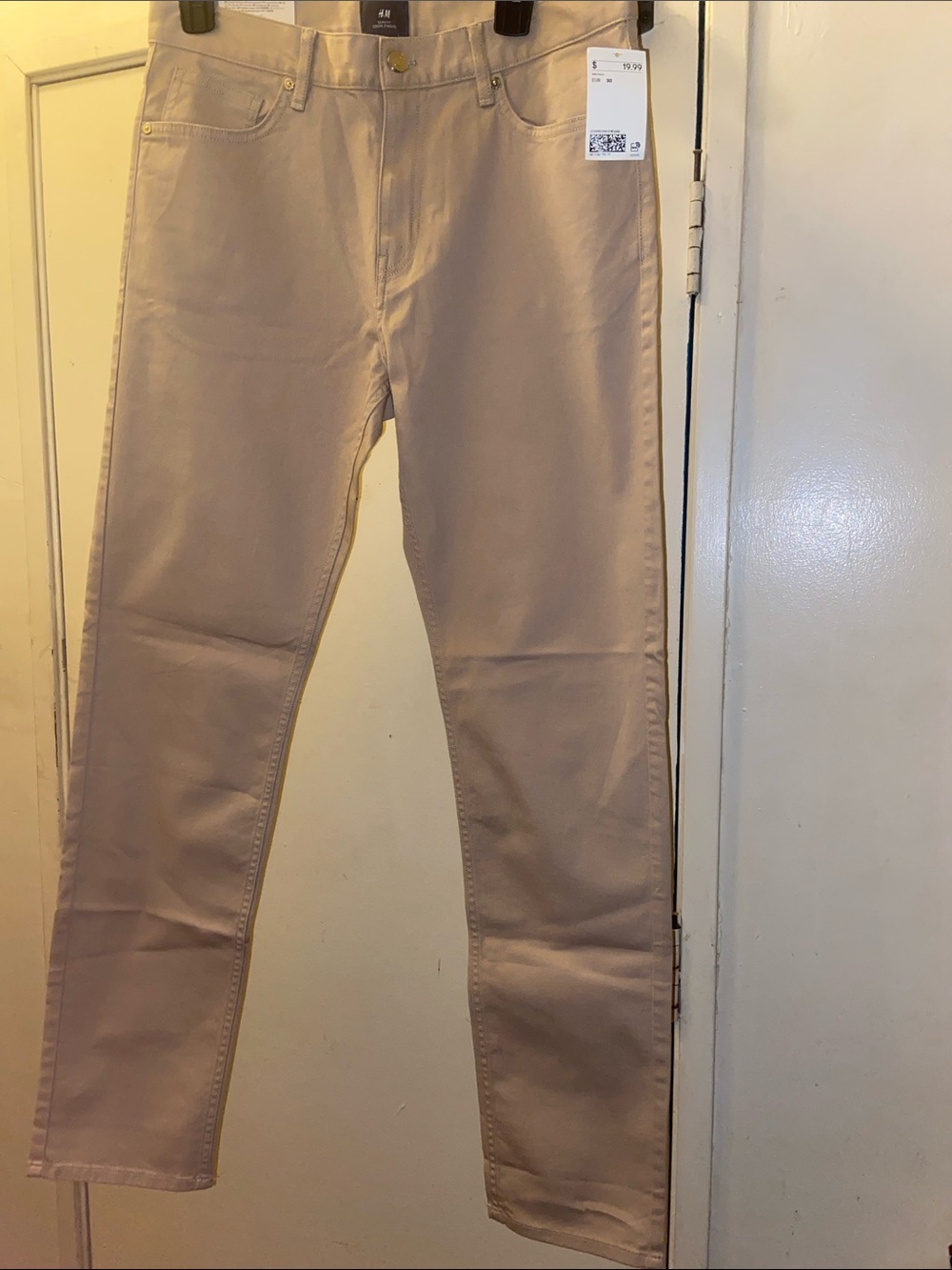 H&M Women's Slim Straight Pants - Light Beige